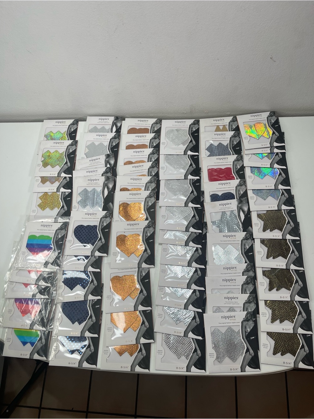 60Pc Nippies B-SIX Nipple Covers Pasties B/ C Waterproof Stars Festival Hearts